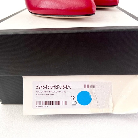 New GUCCI | Sylvie Web Stripe Slingback Red Leather Pointed Pumps EU 39 US 9 - Picture 16 of 16